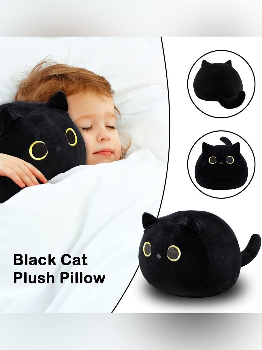 🐈‍⬛ 12” Black Cat Plush Pillow | Popular Stuffed Animal - Picture 2 of 5